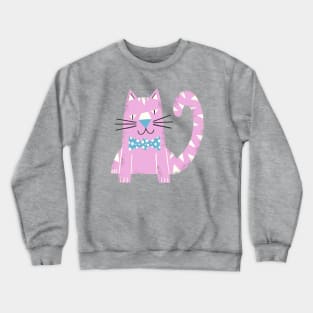 Smiling Tiger with a Bow Crewneck Sweatshirt